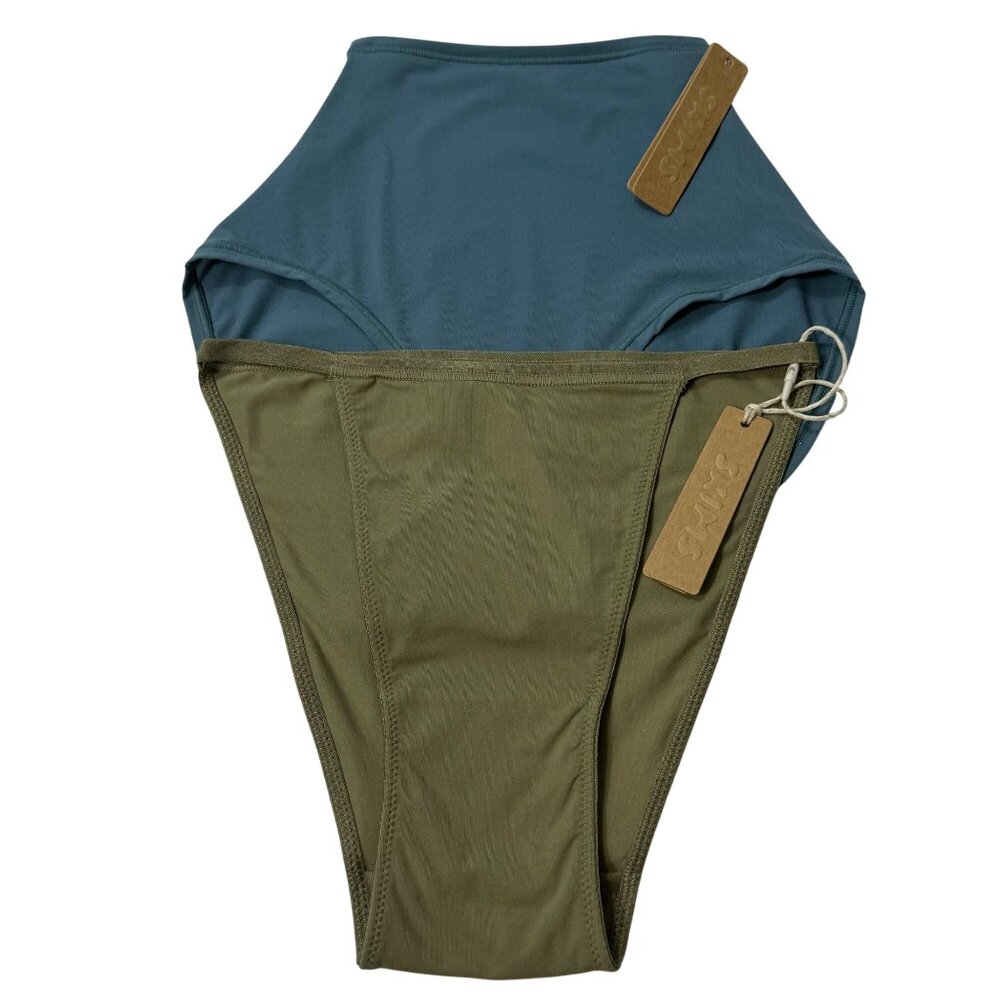SKIMS Fits‎ Everybody Lot 2 String Bikini Full Brief Khaki Kyanite XXS